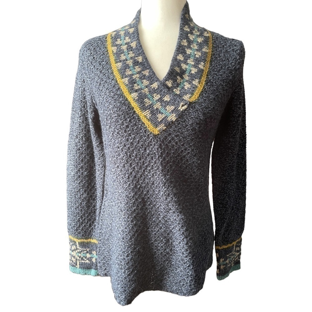 ROYAL robbins long sleeve v-neck sweater blue M